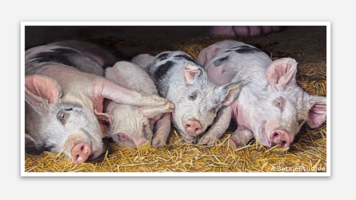 Happy Pigs Vinyl Sticker