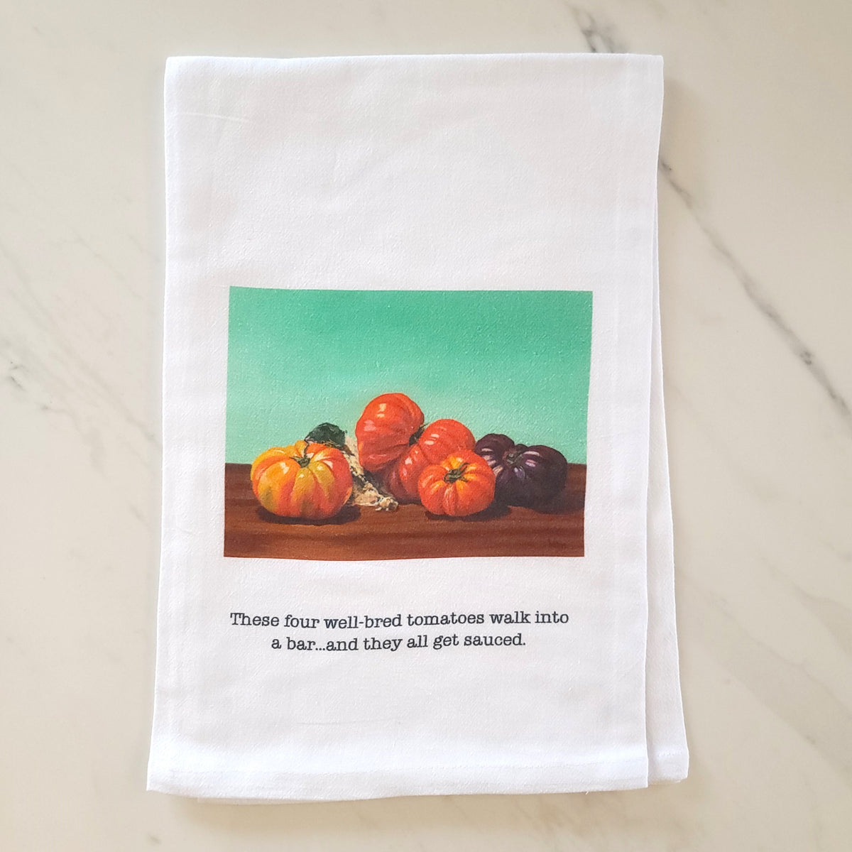 "Well-bred Tomatoes" Tea Towel