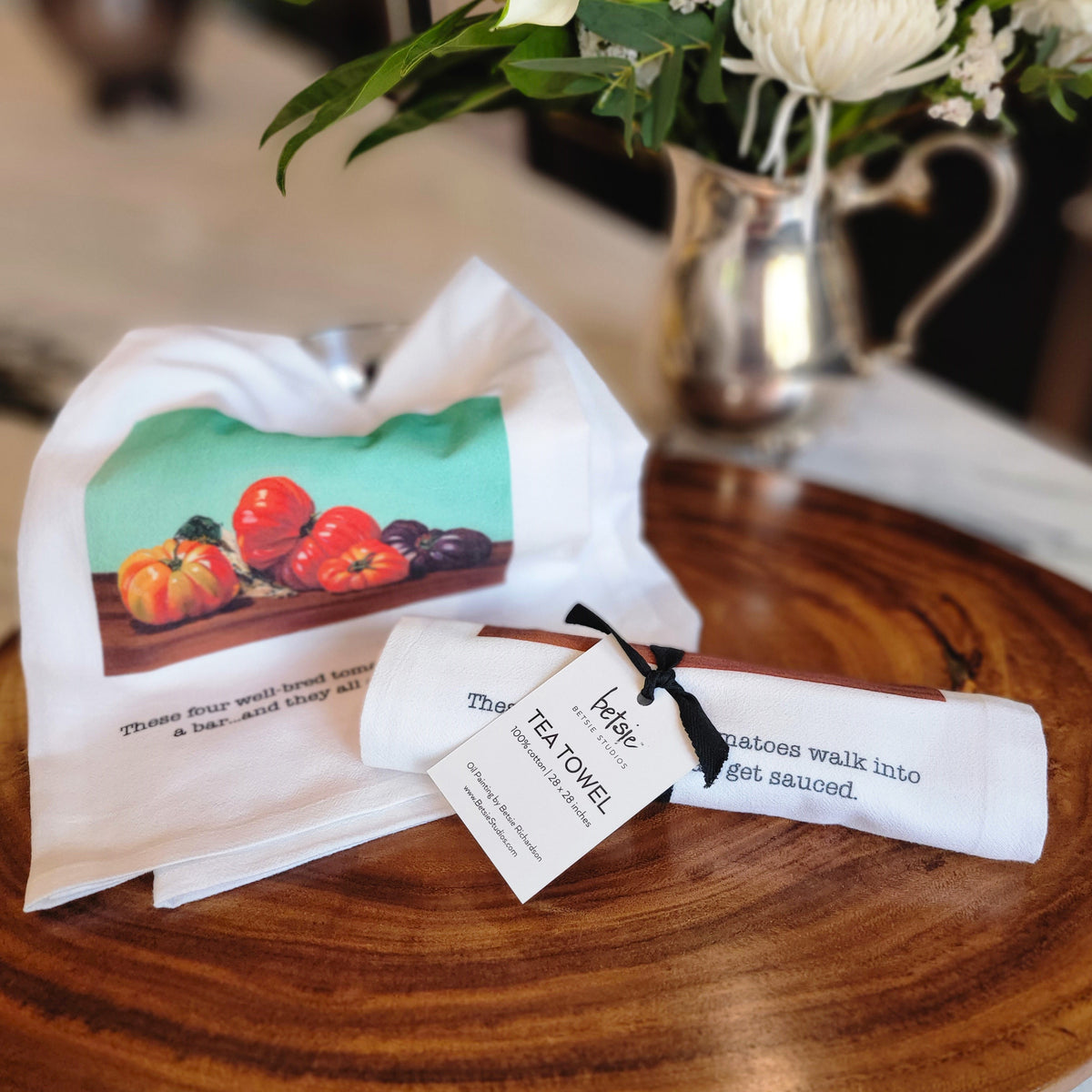 "Well-bred Tomatoes" Tea Towel