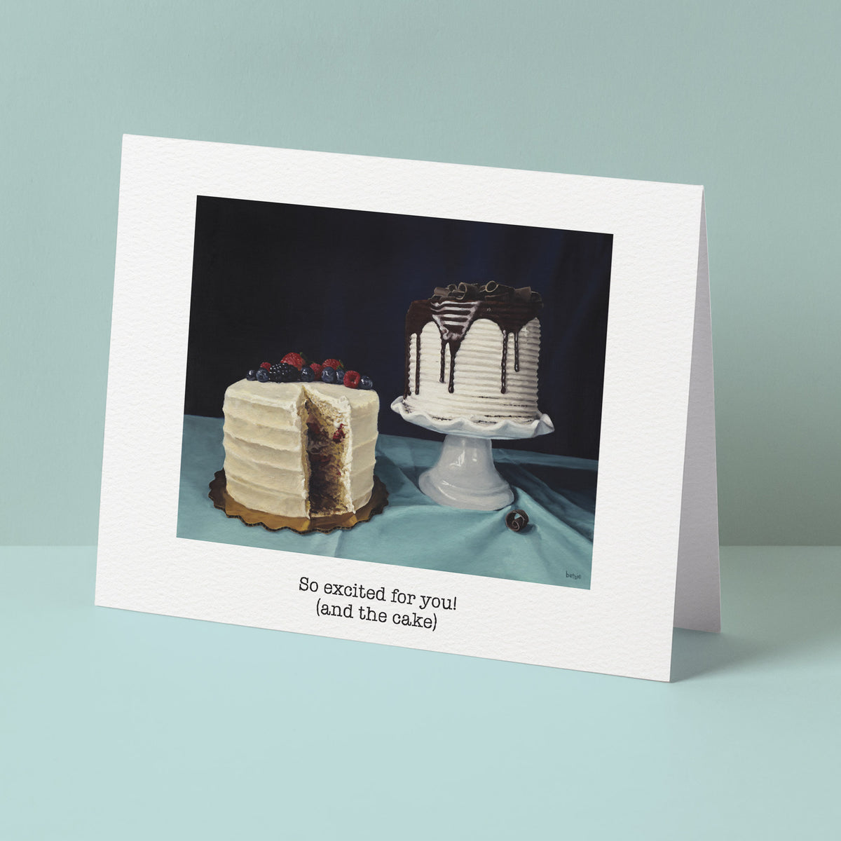 "So excited for you! (and the cake)" Greeting Card