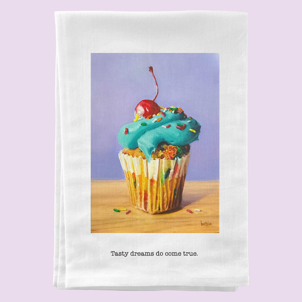 "Tasty Dreams" Cupcake Tea Towel