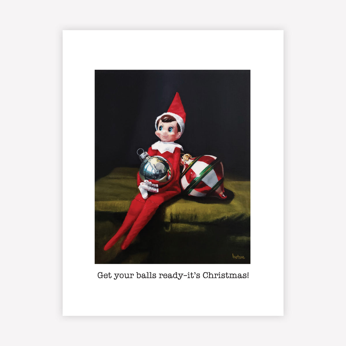 "Get your balls ready - It's Christmas!" Greeting Card