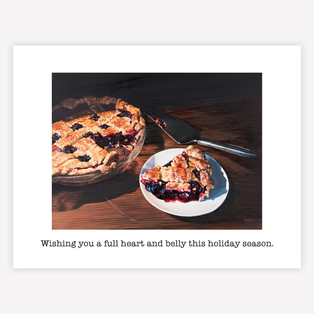 "Wishing you a full heart and belly" Greeting Card