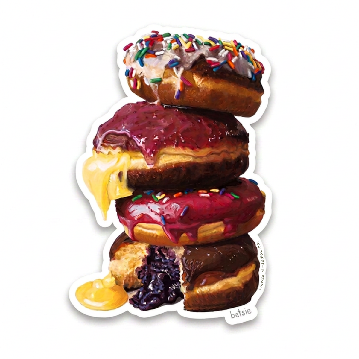 Donut Runneth Over Die Cut Sticker