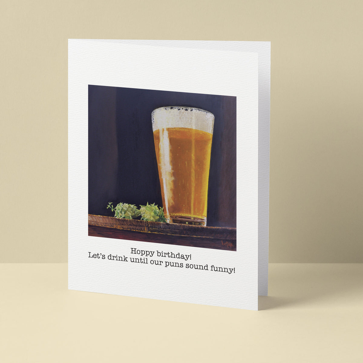 "Hoppy birthday! Let's drink" Greeting Card
